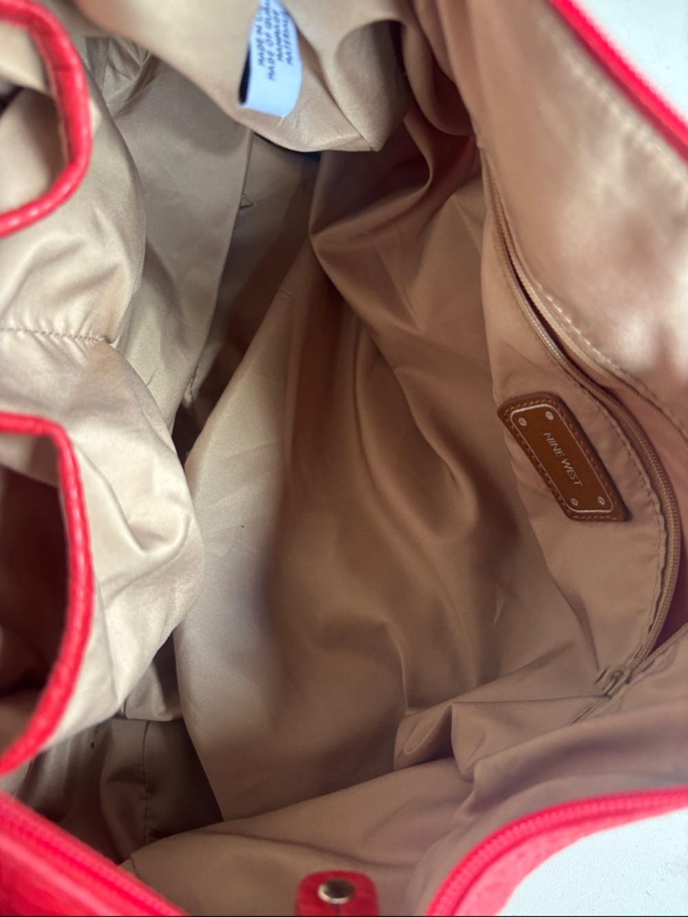 Nine West Red Textured Vegan Leather Hobo Bag - Picture 10 of 11